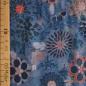 Preview: Viskose Druck Aquarellblüten auf rauchblau